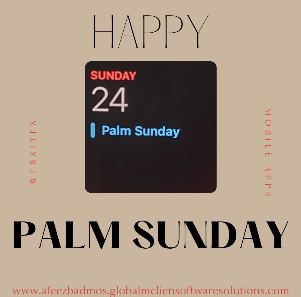 #palmsunday #happy palm Sunday to @everyone .
.
.
.
.
.
.
.
#afeezbadmos #globalmcliensoftwaresolutions #softwaredevbytes #automation 
#leads #salesstrategy #businessowner #reels #viral #trending #learnartificialintelligence  #reactjs #webdevelopment 
…mos.globalmcliensoftwaresolutions.com/index.html