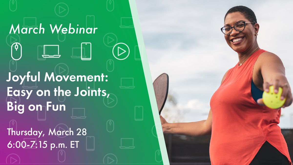 What activity brings you joy? In this webinar, experts will share how to adapt activities such as tennis, pickleball, walking and running for arthritis. You’ll also learn how to build a movement routine that fits your unique needs and fitness level. bit.ly/3PJpJN5