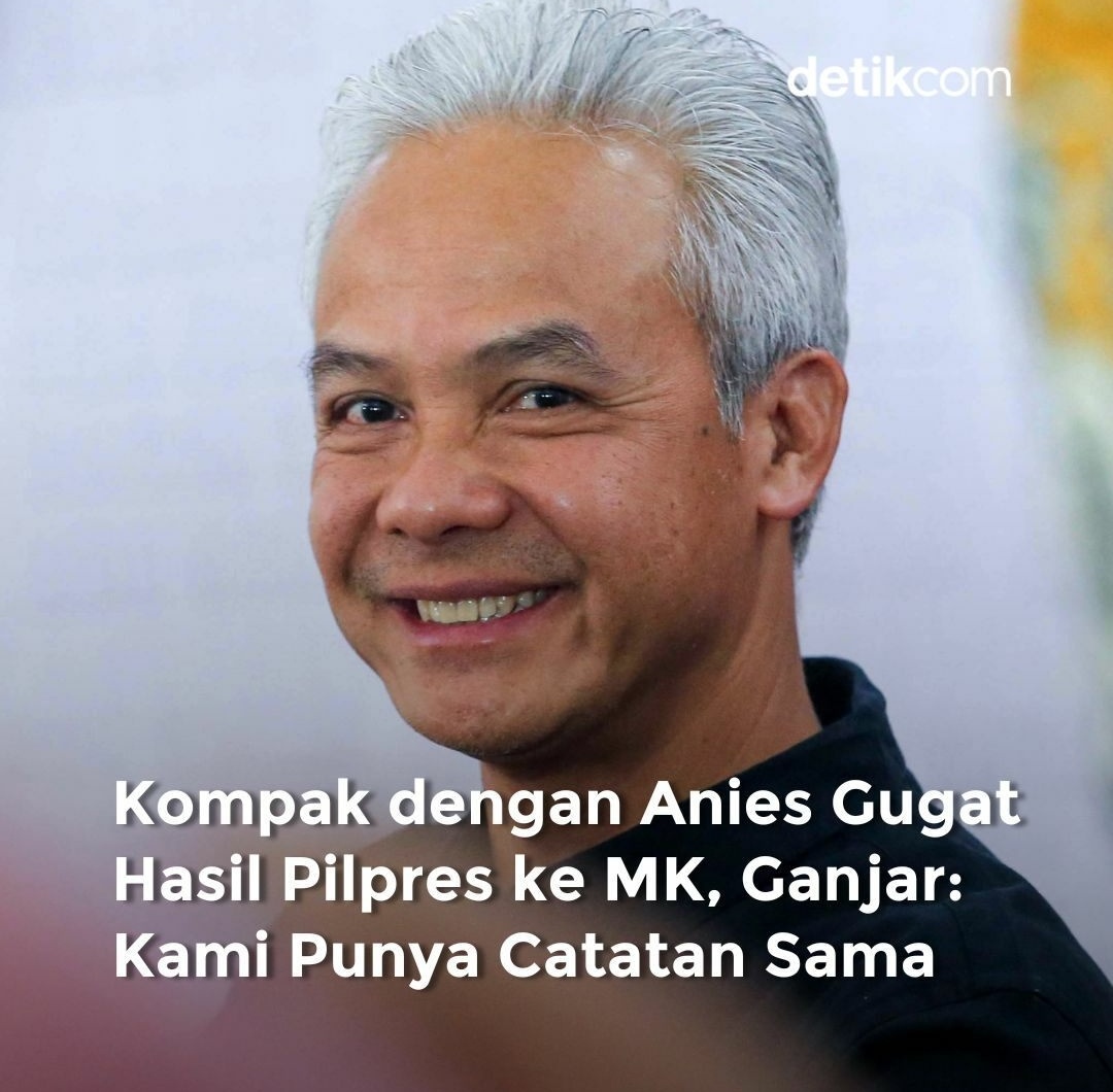 Betul pak <a href="/ganjarpranowo/">Ganjar Pranowo</a> karena kalian sama2 dipihak yg kalah, dan setelah dibaca materi gugatan kalian ke MK, berat dikabulkan pak. Mungkin bapak juga sudah menyadari itu, tinggal pendukung pihak yg kalah saja ini yg belum menyadari karena mereka gak menguasai materi gugatan.