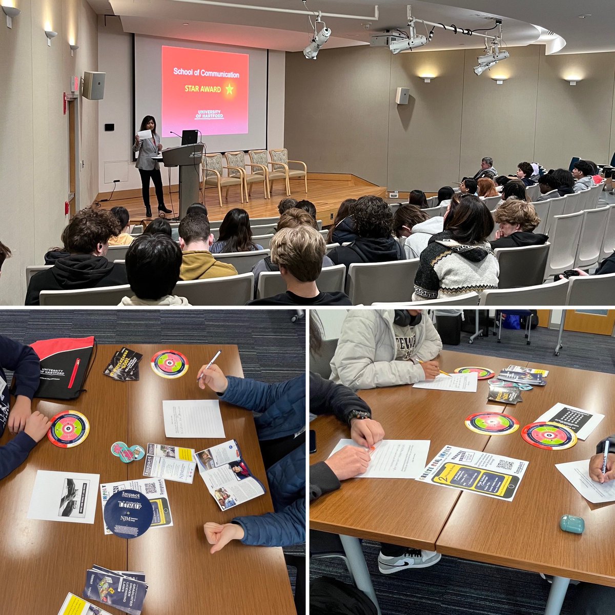 Thank you @UHartSoC for inviting us to participate in Media Day! Mackenzie & Professor Sarah Miner ran 6 PSA workshops with a focus on distracted driving to high school students from across Connecticut. Shout out to @NJMIns for their support in Connecticut. #SundayShoutOut