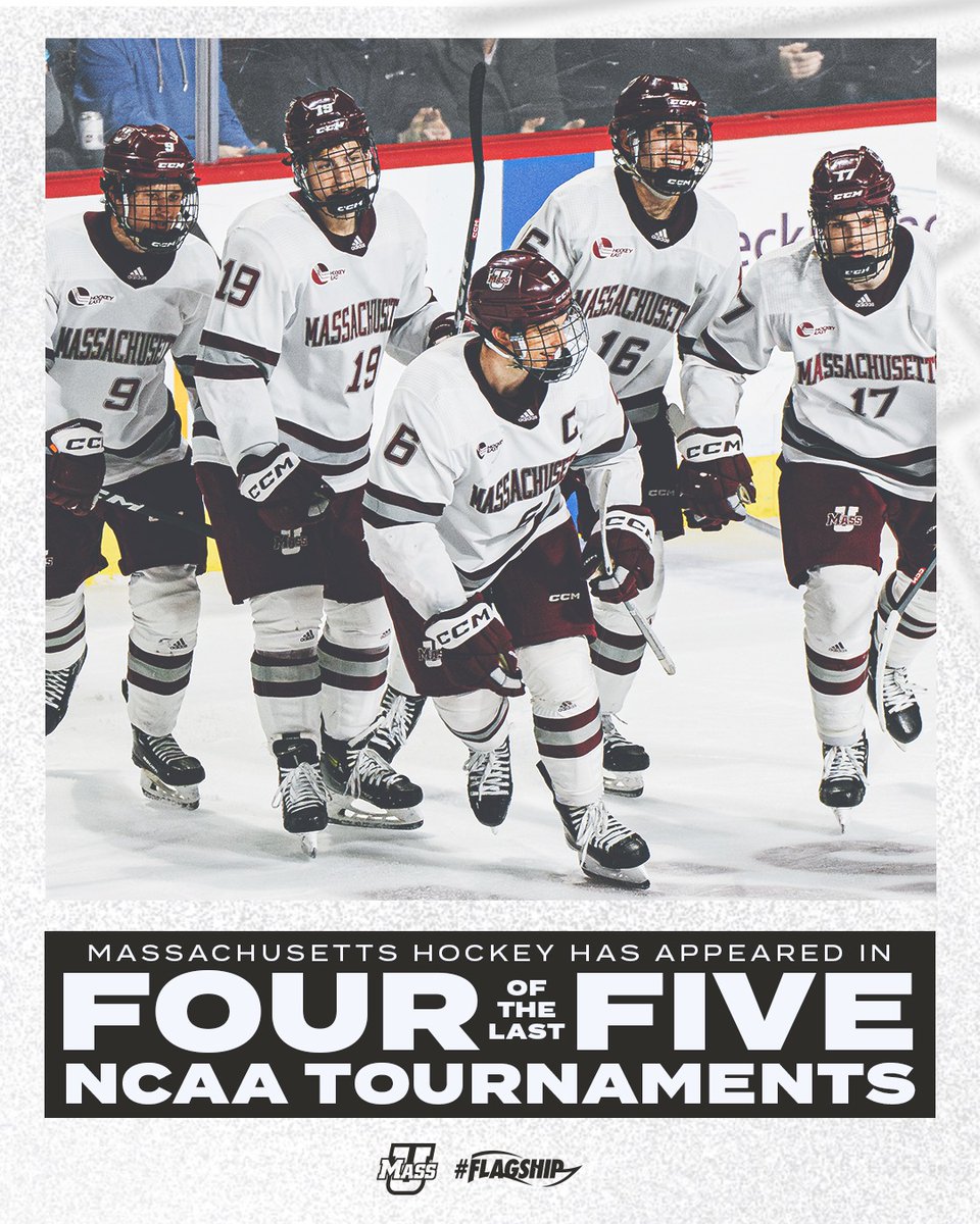 UMassHockey's tweet image. In an elite group of teams to have appeared in at least 4⃣ of the last 5⃣ @NCAAIceHockey Tournaments...

Quinnipiac (5)
Denver (4)
𝙈𝙖𝙨𝙨𝙖𝙘𝙝𝙪𝙨𝙚𝙩𝙩𝙨 (𝟰)
Michigan (4)
Minnesota (4)
Minnesota State (4)
St. Cloud State (4)

#NewMass X #Flagship🚩