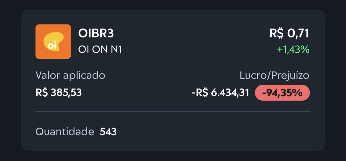 Tubacast's tweet photo. Um seguidor me mandou: “Seguro até voltar para o positivo ou vendo no prejuízo?”
Qual a opinião de vocês😅👇🏻
#oibr https://t.co/jFDfTscQ89