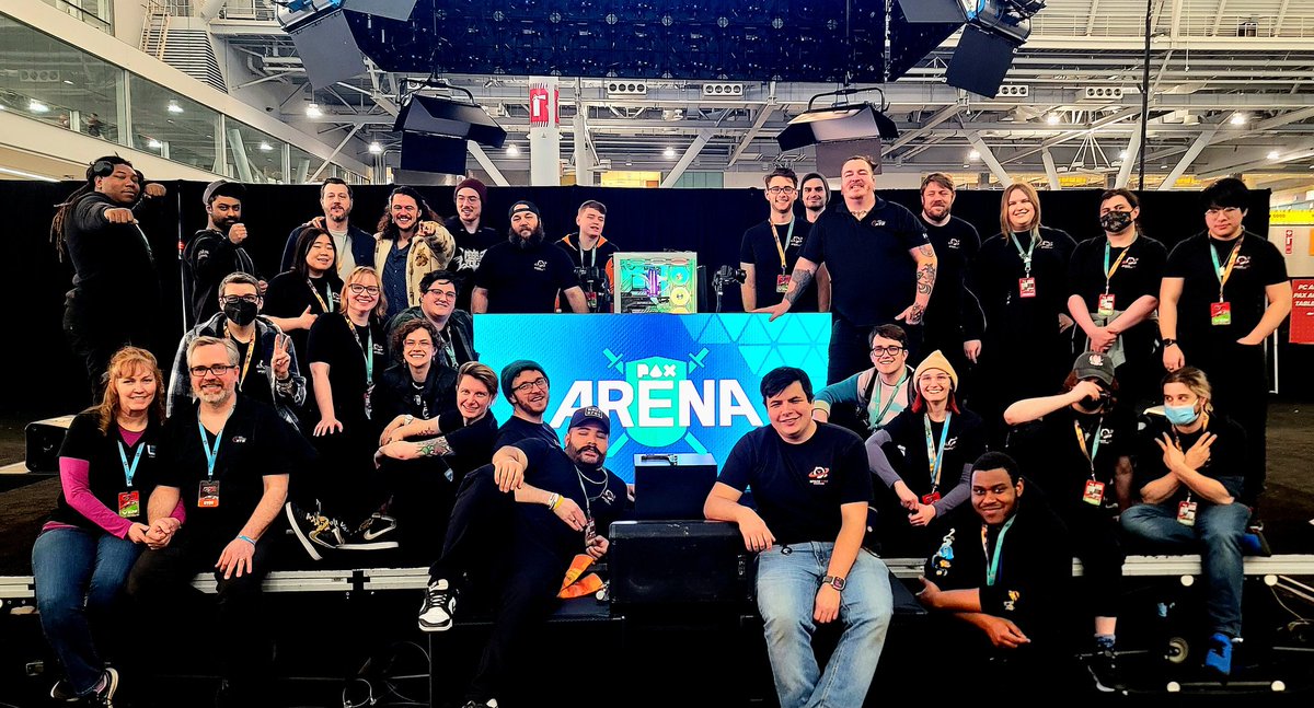 Here are the faces of our amazing production team that brings the magic to #PAXArena! Each and every person here loves esports, vidya games, and making crowds cheer. Ty! #PAXEast2024