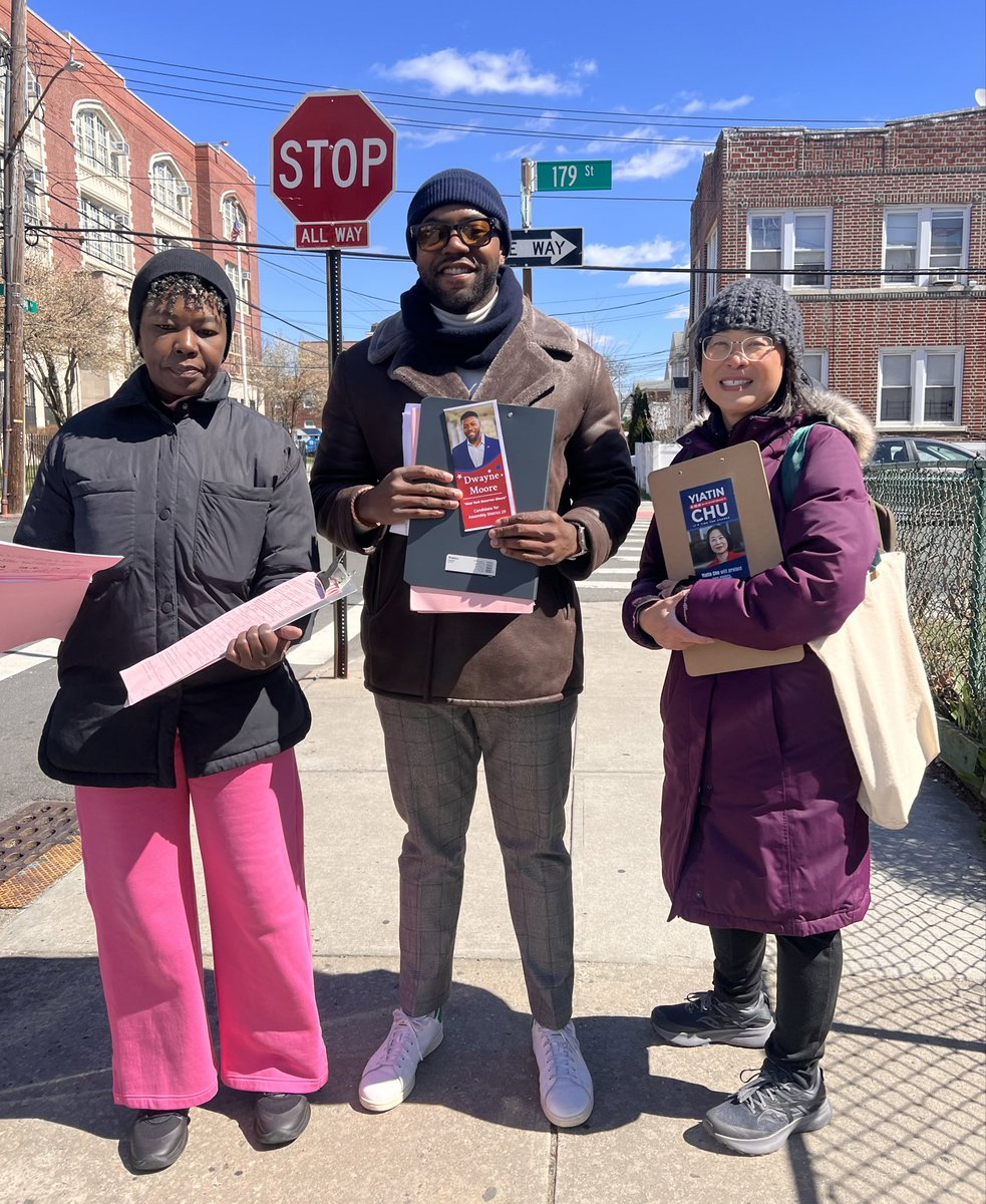 Helping our endorsed Republican candidates qualify for the ballot; petitioning door to door in Southeast Queens, NY. Dwayne Moore @dwaynemoore2024, running for NYS Assembly District 29 and Yiatin Chu @YiatinforNY, running for NYS Senate District 11. #YourSignatureIsRequired