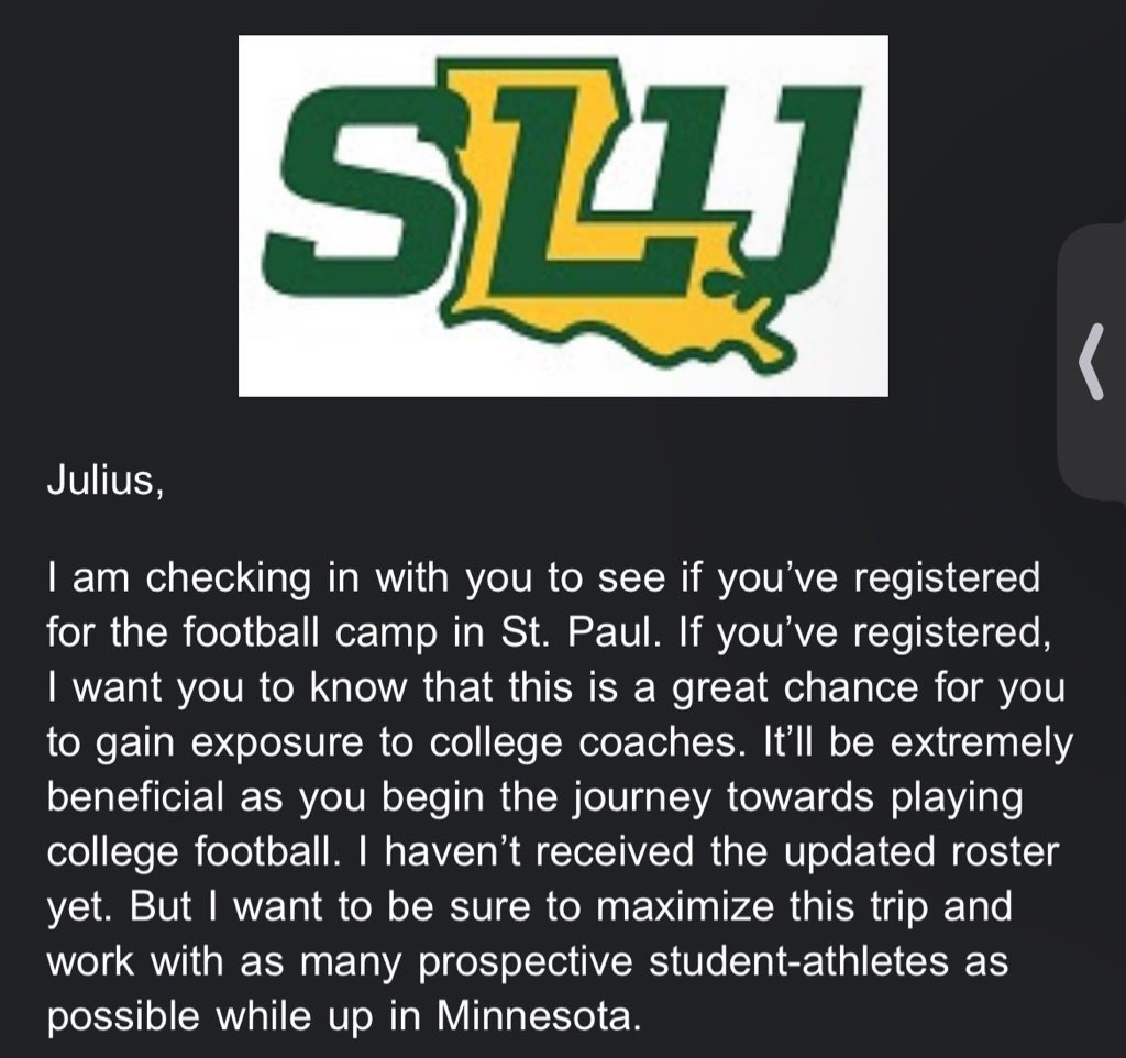 Thank you SLU staff for reaching out and inviting me to my first d1 camp can’t wait to meet the coaches and elevate my skills!! #GoLions <a href="/my7on7/">My7on7 Football Leagues & Tournaments</a>