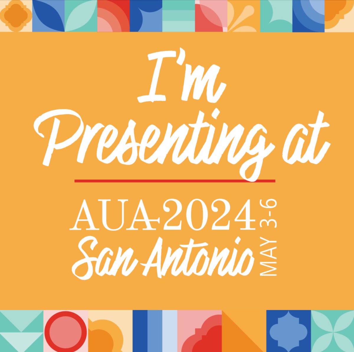Anticipating an engaging time at AUA San Antonio with two presentations lined up! Hope to see you there!' 🎙️ #AUA24 @UCI_Urology @SocietyGURS @SMSNA_ORG @faysal_a_yafi @JamesFurrMD Friday May 3, 2024 2:20 PM 303А. Saturday, May 4, 2024 9:30 AM 221B.