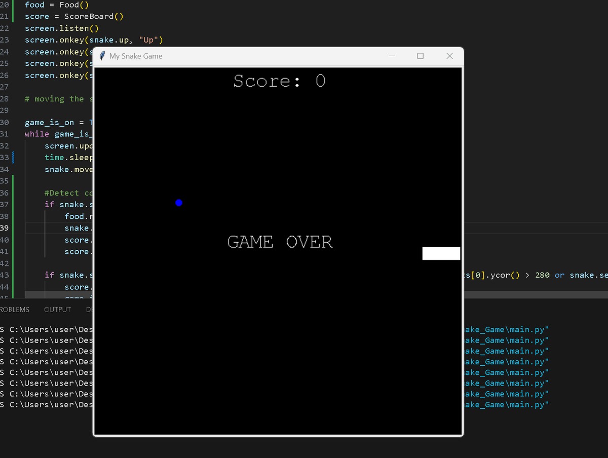 AnasBenba's tweet photo. Day 12 of #100DaysOfALXSE ! Double win today:  Completed the Snake game with Python's turtle module!   &amp; ️ Leveled up my Django skills! #DoHardThings #ALX_SE https://t.co/NO3kD5AASW