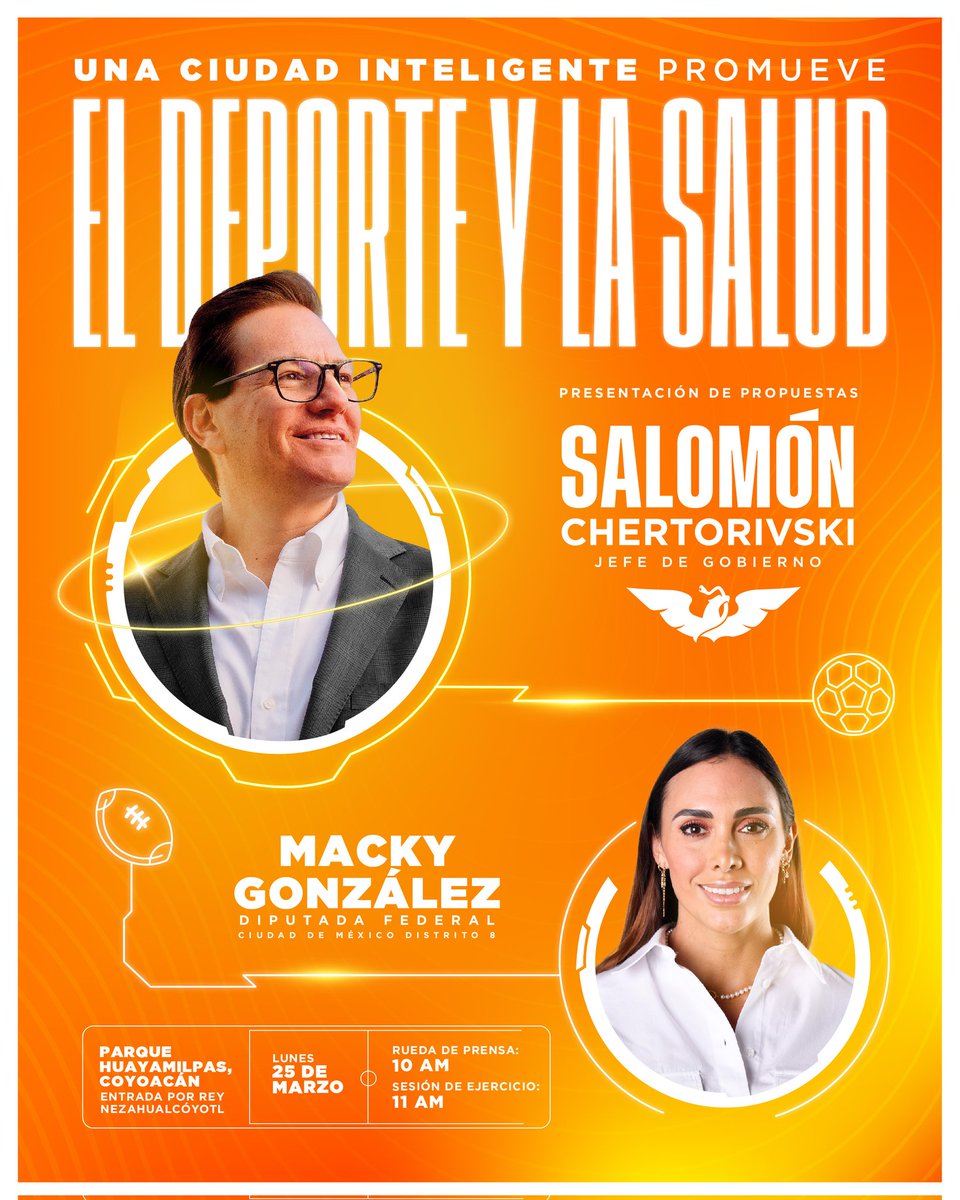 Chertorivski's tweet photo. Una ciudad inteligente cuida la salud de quienes viven en ella y favorece que tengan hábitos saludables. Mañana lunes a las 10:00 am presentaré mis propuestas para promover el deporte y la salud en nuestra ciudad. Me acompañará @Macky_mx, experta en deporte de alto rendimiento. https://t.co/aRqfrHlElY