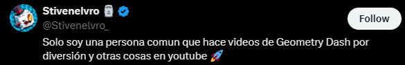 CygnusBv's tweet photo. @OficialKoromiGD bro, criticas a Guitar pero sigues a Stivenelvro... quierete un poco we. https://t.co/mTNNJhoDng