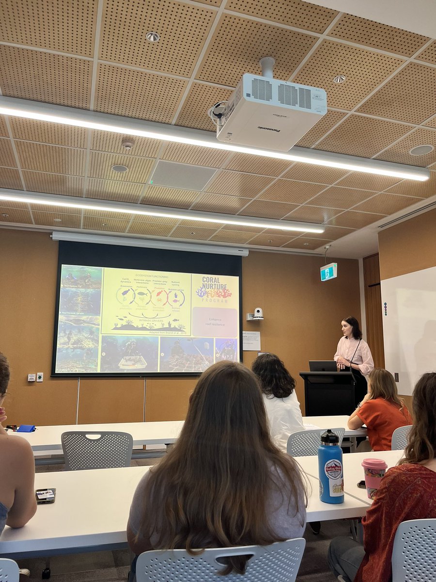 A fantastic Stage 3 presentation by @GemmaGillette on their PhD topic exploring the role of novel coral nursery infrastructure as fish habitat on the GBR 🐠🪸 very exciting results, big congratulations 🎉👏 @emmafcamp @DavidJSuggett David Booth @uts_c3