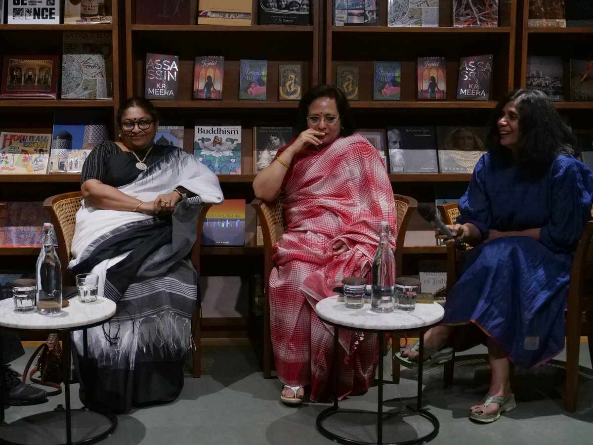 Shinie Antony (@shinieantony) on Twitter photo Femme fatales from ancient tales were revered and defended at <a href="/bicblr/">Bangalore International Centre</a> - moderated sveltely by <a href="/maniraopoem/">Mani Rao</a> - clicked sweetly by #LekhaNaidu - our talk buried under an avalanche of audience questions!
<a href="/krmeera1/">K.R.Meera</a> <a href="/madhavism/">Madhavi Mahadevan</a> Femme fatales from ancient tales were revered and defended at <a href="/bicblr/">Bangalore International Centre</a> - moderated sveltely by <a href="/maniraopoem/">Mani Rao</a> - clicked sweetly by #LekhaNaidu - our talk buried under an avalanche of audience questions!
<a href="/krmeera1/">K.R.Meera</a> <a href="/madhavism/">Madhavi Mahadevan</a>