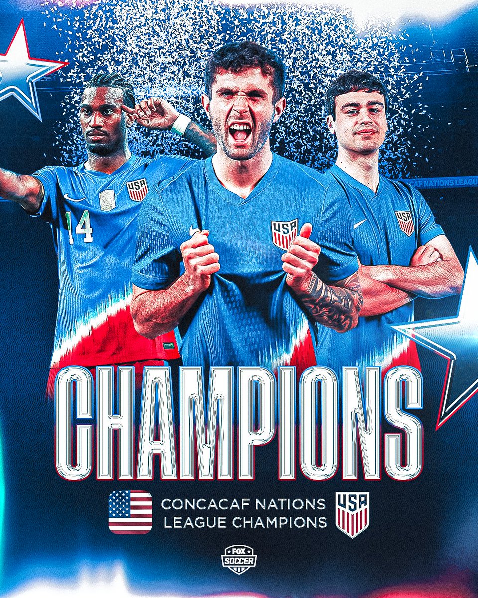 BACK-TO-BACK-TO-BACK CONCACAF NATIONS LEAGUE CHAMPS 🏆🇺🇸 The @USMNT takes down Mexico Dos A Cero 🔥