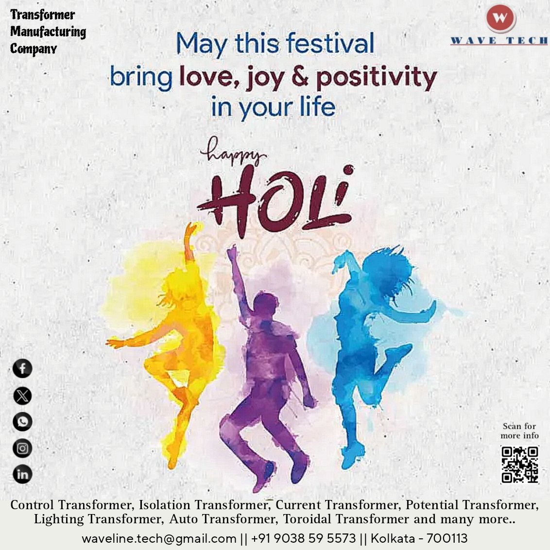 wave_tech2000's tweet image. Let’s celebrate the Holi together, and create cherished memories, and spread happiness among all..
@wave_tech2000 wishing you and your family a Happy Holi!..
#holi #ColoursofSpring #festival2024 #wavetech