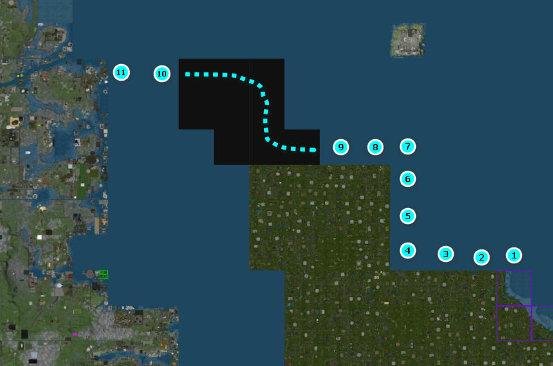 clairem_sl's tweet photo. There still more work that needs to be done before the waterways of #SecondLife are integrated.
At a minimum, 11 additional regions need to be placed. And that's assuming some of the "blacked out" regions (shown by dashed cyan line) are shoreline regions.
#SecondLifeGeography https://t.co/08giZWvN9D