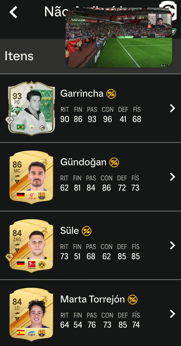 parvizera's tweet photo. Não acredito, mais cedo tirei o Larsson horrível do evento, depois a EA compensou com Garrincha 93 no 5x 84+ https://t.co/vDxGeoNNa3