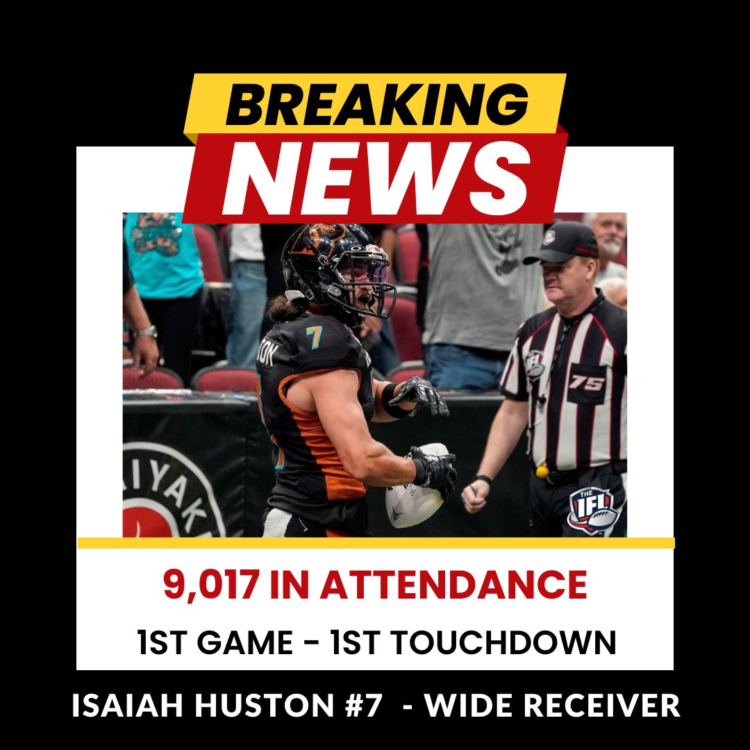 BREAKING NEWS!!!  Announced, there were 9,017 Fans in Attendance today, the 1st Home Game of the Season at Desert Diamond Arena.
@isaiahhuston7 scored the first touchdown of the game!    
Current Score posted 10 minutes ago Rattlers 37 - Knight Hawks 42, 12 mins left on the clock