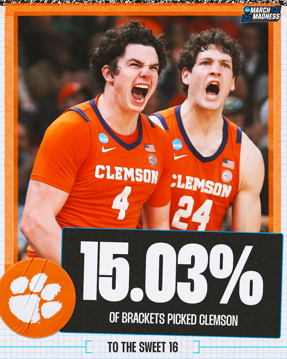 Don't sleep on the Tigers 🐅

#MarchMadness <a href="/ClemsonMBB/">Clemson Basketball</a>