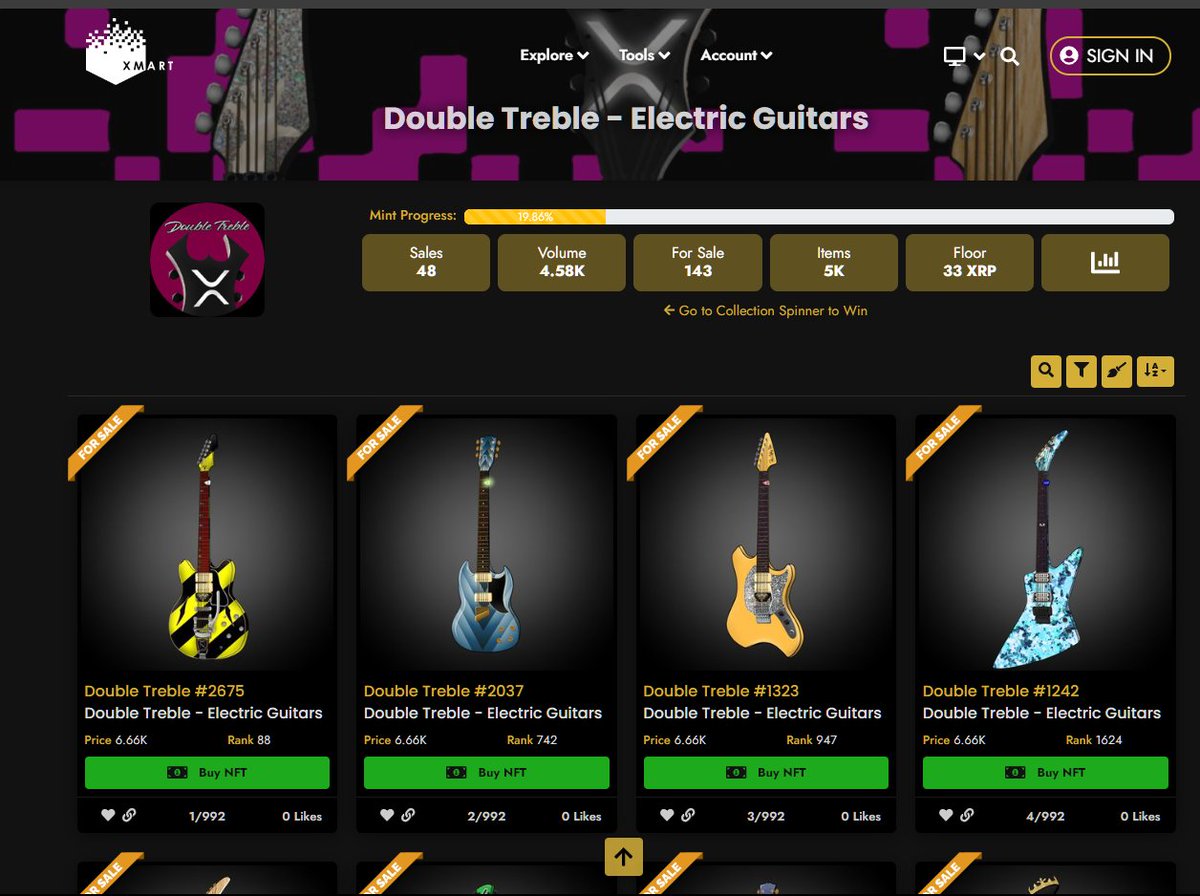 In the collection, there are 143 items for sale at different prices. The lowest price at which you can buy is 33 XRP! 🔥

But you know what's even better? Minting the NFT itself with the chance to get a 1/1 NFT! 🤘

What are you waiting for? Mint now!
➡️xmart.art/collections/Do…