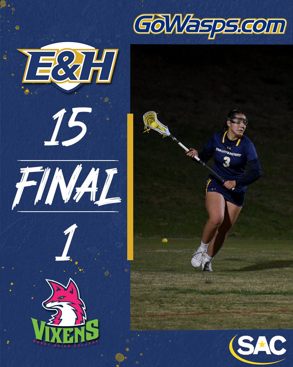 .@EmoryHenry_WLAX cruises to their first win in program history over Sweet Briar! #GoWasps #BlueCollarGoldStandard