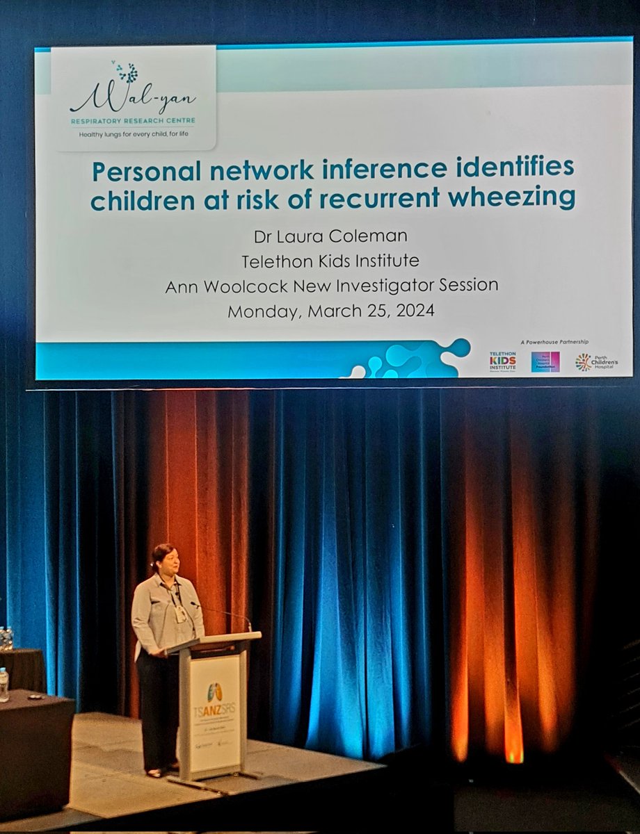 Well done Laura Coleman on your presentation in the Ann Woolcock session at #tsanz2024. Great presentation! . Should be extremely proud. @WalyanCentre @telethonkids @UWAresearch