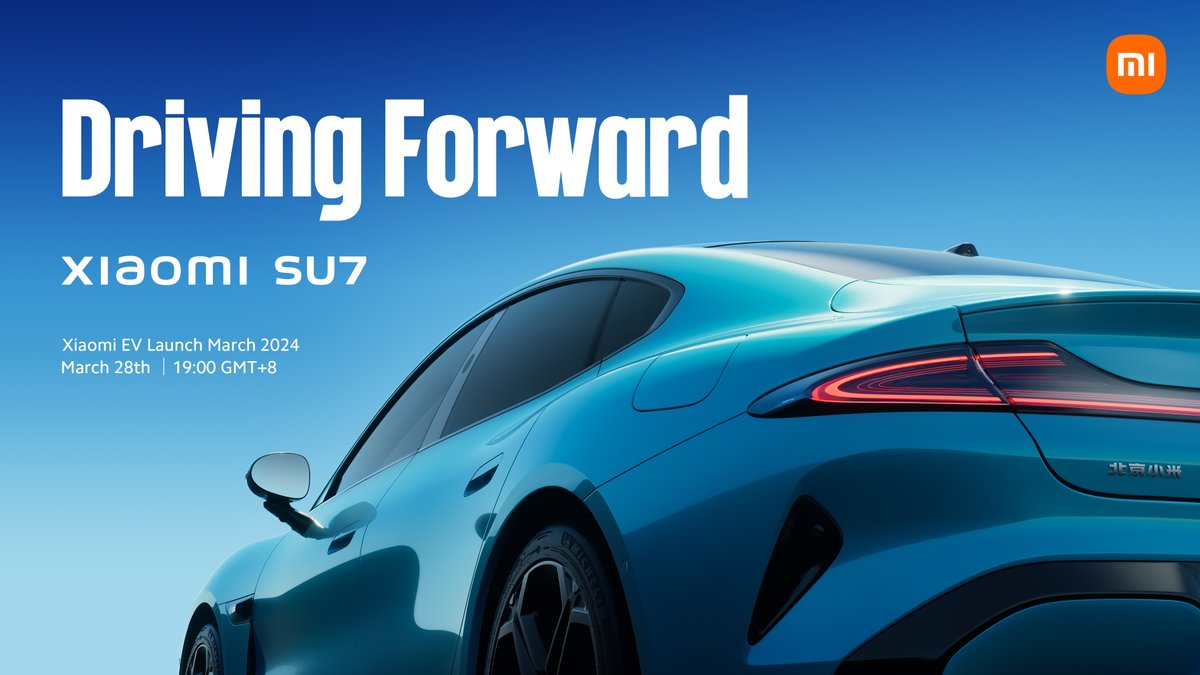 leijun's tweet image. Woke up this morning feeling electric!⚡︎ I&apos;m thrilled to announce that Xiaomi SU7 launches in our domestic market on Thursday, March 28th! Let&apos;s #DrivingForward together!