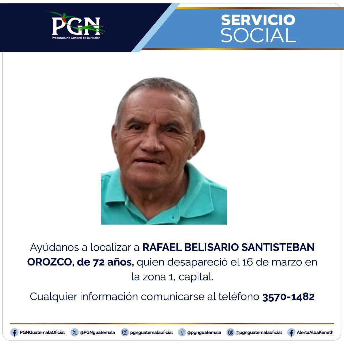amilcarmontejo's tweet photo. Lo buscan, desapareció en zona 1. Gracias por su ayuda:
Por favor compartir

Contacto para información o denuncias: 3570-1482

#TransitoGT #TraficoGT #PMTGuatemala #InformacionGT #NoticiaGT #AmilcarMontejo #VialGT #MovilidadGT #Guatemala #ConsejoMontejo #TodosDependemosDeTodos https://t.co/BecBImN3W8