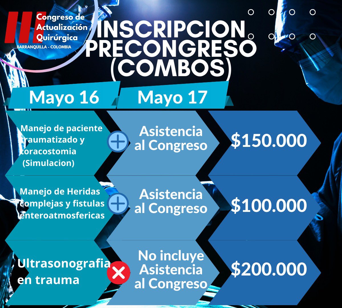 SAVE THE DATE! No te pierdas nuestro #IIICongresoDeActualizacionQuirurgica los días 16 y 17 de mayo! Con el aval de @ascolcirugia y el apoyo de @Convatec! #SoMe4Surgery
