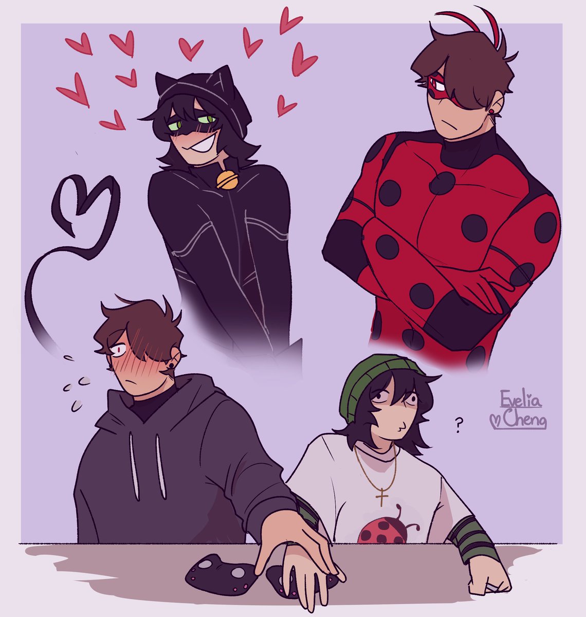 Eve_cng_'s tweet photo. Au de @xDothx_  🙌

No sabía como pintarlos sin el traje perdón JKSKJ

#Luckityau https://t.co/jgCo9D8XTH
