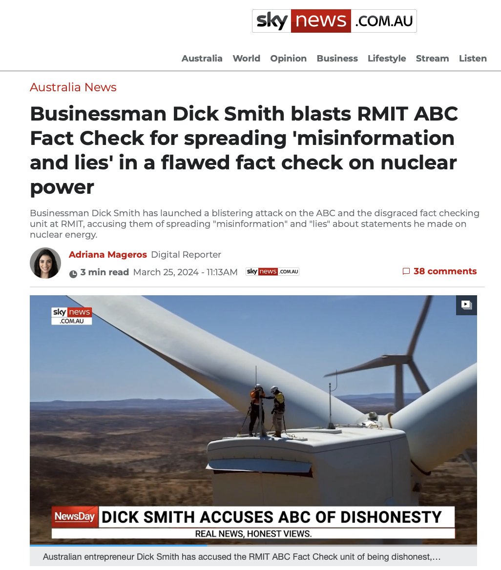 The Australian government is demanding that X, Facebook, and other social media companies censor content that its fact-checkers say is inaccurate. But now, one of the government's main fact-checker groups has been caught spreading misinformation about renewables and nuclear.