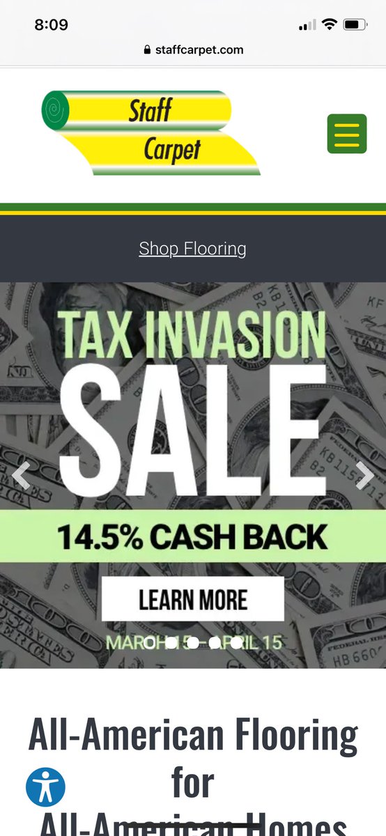 iabramo's tweet photo. Um @Staff_Carpet shouldn’t this be tax evasion sale? https://t.co/eimUS2iud8