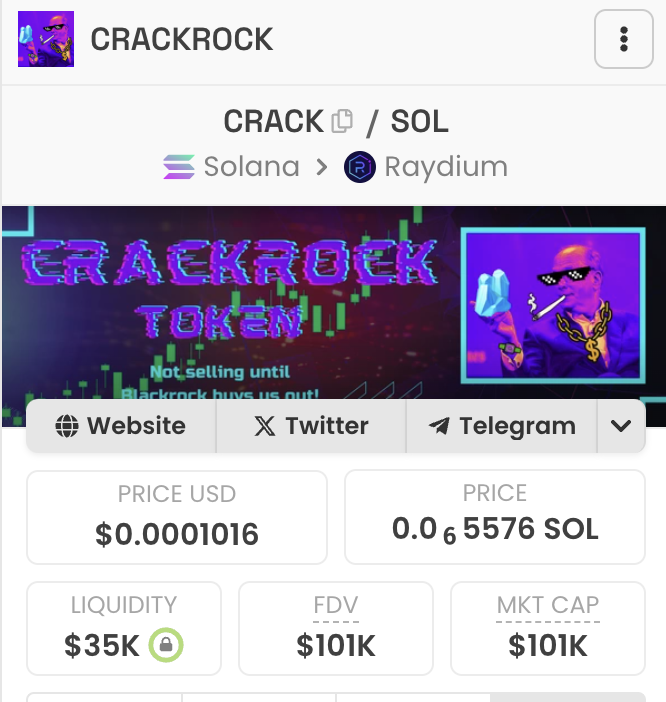 MytyCrypto's tweet photo. $CRACK @CrackrockToken holding above 100k, 5x from our buy. Next is 1 million. It will lead $SOL memes soon and pull a $WIF $BOME $BRODEN
https://t.co/xvH3ePhf2L - https://t.co/KRA9KvoDui
https://t.co/3CJJ0IFxjL https://t.co/pgvWcW49cC