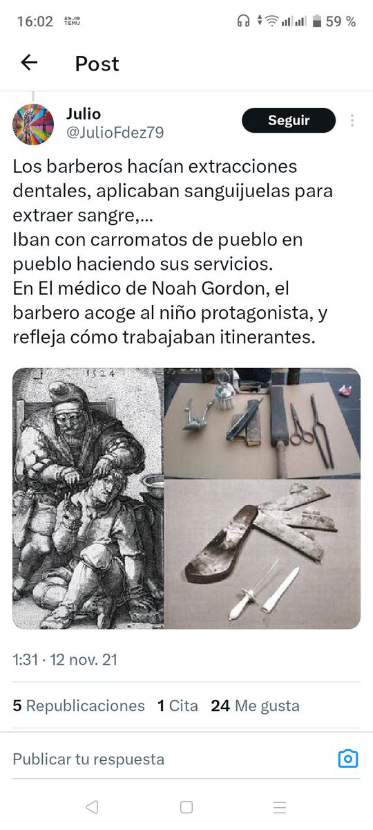 AzulProfundisTV's tweet photo. Por no decir de la Medicina Estética (Farmacología, Propedéutica Médica, Patología, etc.) caso Especialidades para un Médico Odontólogo. Educación Mental Emocional como parte del Tx integral.¿Por qué no?
~
El Médico/The Physician-Noah Gordon

▶️https://t.co/CUebSYGGpG

Sunday🎫🍿 https://t.co/mcX0hEtLmz