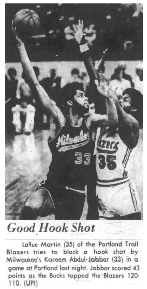 77Blazers's tweet photo. March 24 1974 - #LarrySteele scored his then career-high 26 points and #SidneyWicks recorded his 6th triple double but it wasn't enough as the @trailblazers fall to the @Bucks, who secured a tie for the best record in the @NBA.
Wicks finished with 22 points, 16 rebounds, and 10 assists. Steele would top this career-best in 3 days when he scored 28 points vs the @warriors.
@kaj33 scored 43 points and grabbed 13 rebounds in the win. #OscarRobertson recorded his 181st, and last, triple-double in the #Bucks win with 14 points and 10 rebounds and assists. #BobbyDandridge nearly had his first triple-double with 25 points and 10 assists, but only tallied 9 rebounds
#RipCity #ThisDateinBlazersHistory