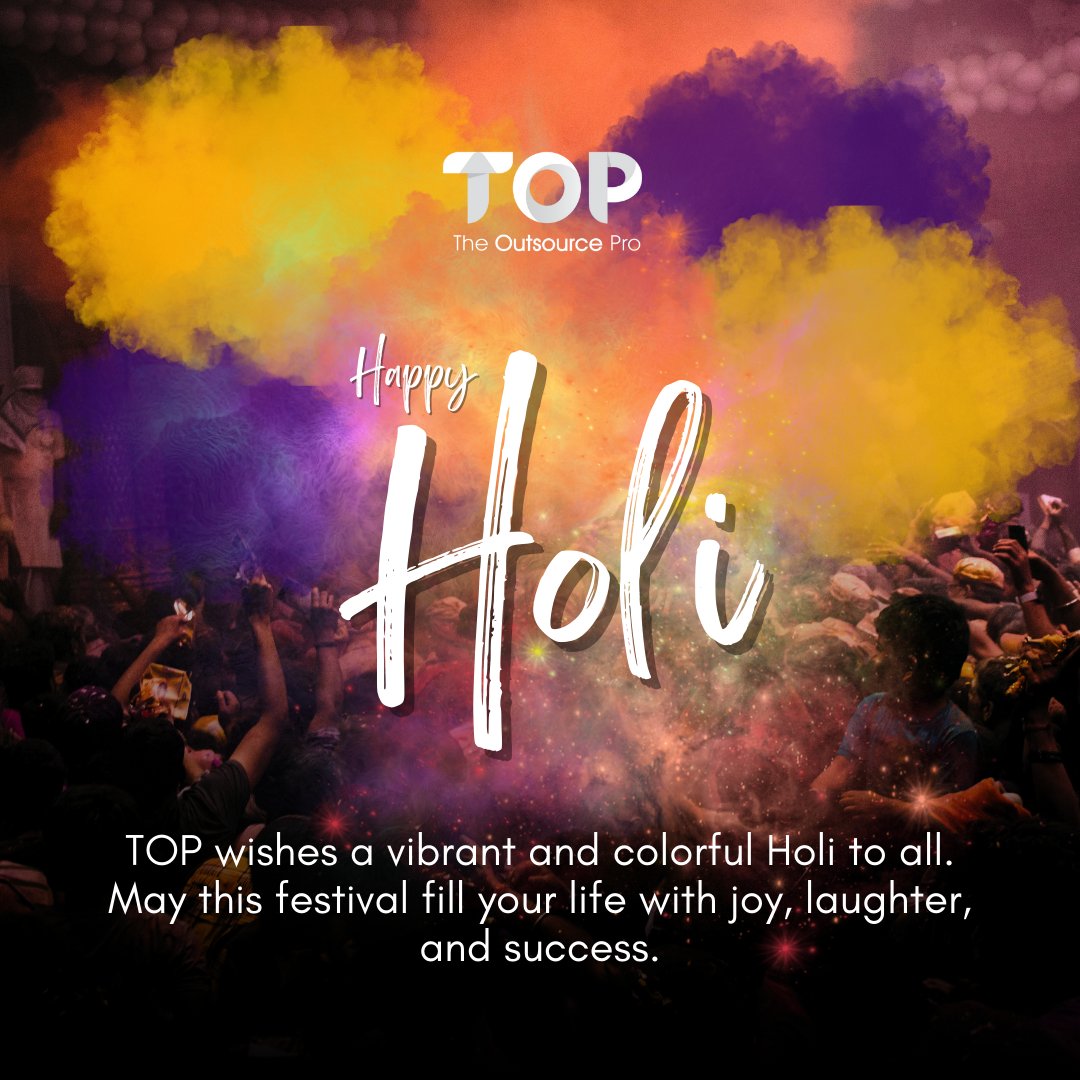 TOPtheoutsource's tweet photo. Splashing hues of joy and collaboration! Wishing you a vibrant Holi from The Outsource Pro

#Holi #TeamUnity #Theoutsourcepro #TOP #technology https://t.co/o2HvVeEiGh