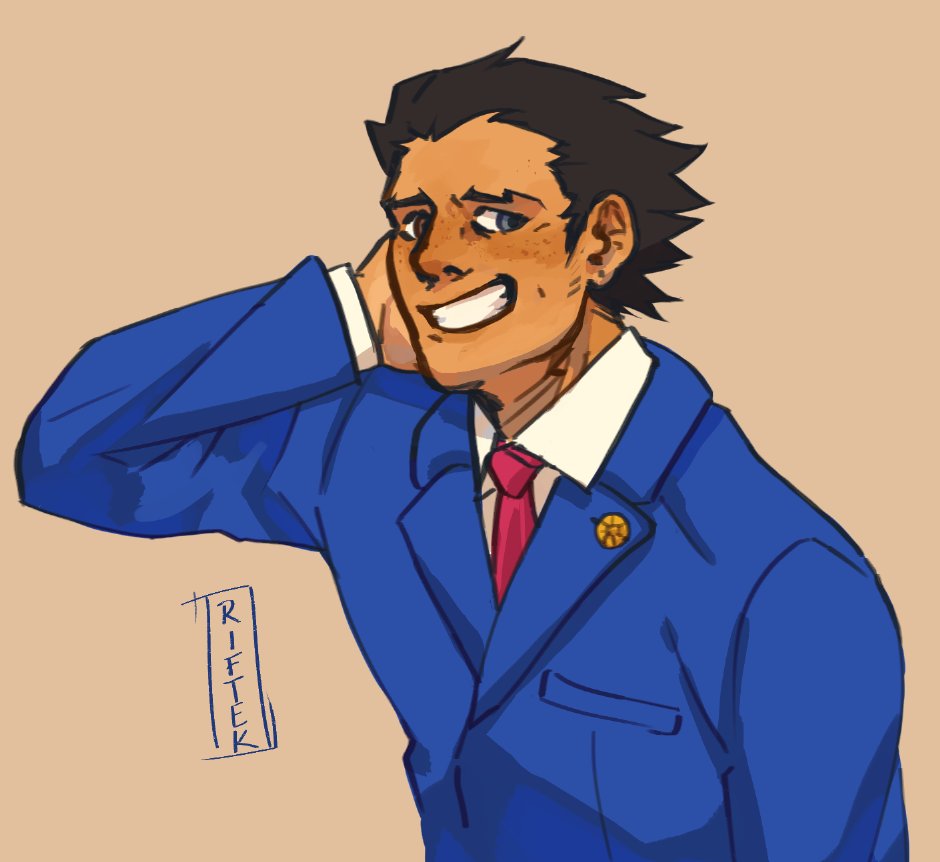 i havent drawn him in a while but i accidentally made him look like ah gomen oomf chan #AceAttorney #phoenixwright #成歩堂龍一