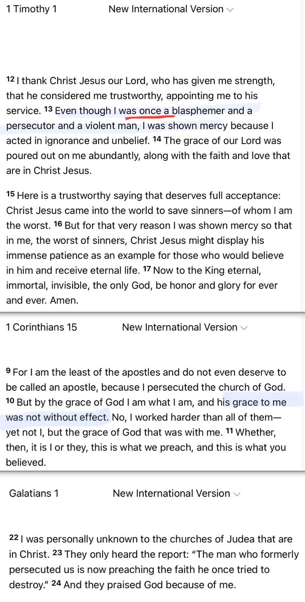 Isa_confused's tweet photo. @yoYOyo1844 @daleethackrah we’re made new in Christ (Titus 3:3-8,2 Cor 5:17-21,Rom 6:3-4,Eph 5:8-9)

Paul shares past* sins to show Gods grace.He didnt continue* in his sin (1 Tim 1:13-14,1 Cor 15:9-11,Gal 1:21-24)

an overseer is not to be a recent convert (1 Tim 3:6, Heb 5:11-14, 1 Cor 3:1-3, Eph 4:14) https://t.co/S6uTXrciQi