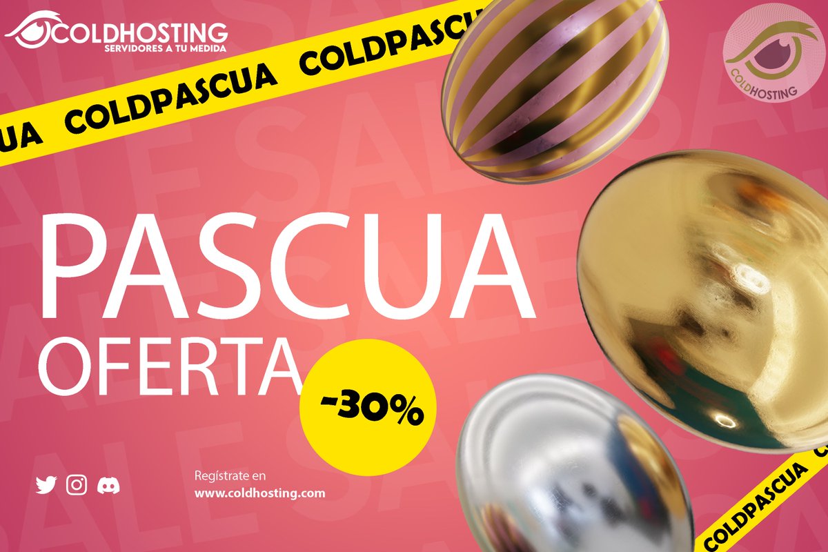 ColdHostingSL's tweet image. 🚀 Oferta Especial de Pascua en ColdHosting SL 🚀

¡Celebra la Pascua con nosotros! 🔥 Solo por tiempo limitado, aprovecha un 30% de descuento en nuevas contrataciones con el código  COLDPASCUA.

⚡️Válido hasta el 1 de abril. 

#vps #hosting #offers