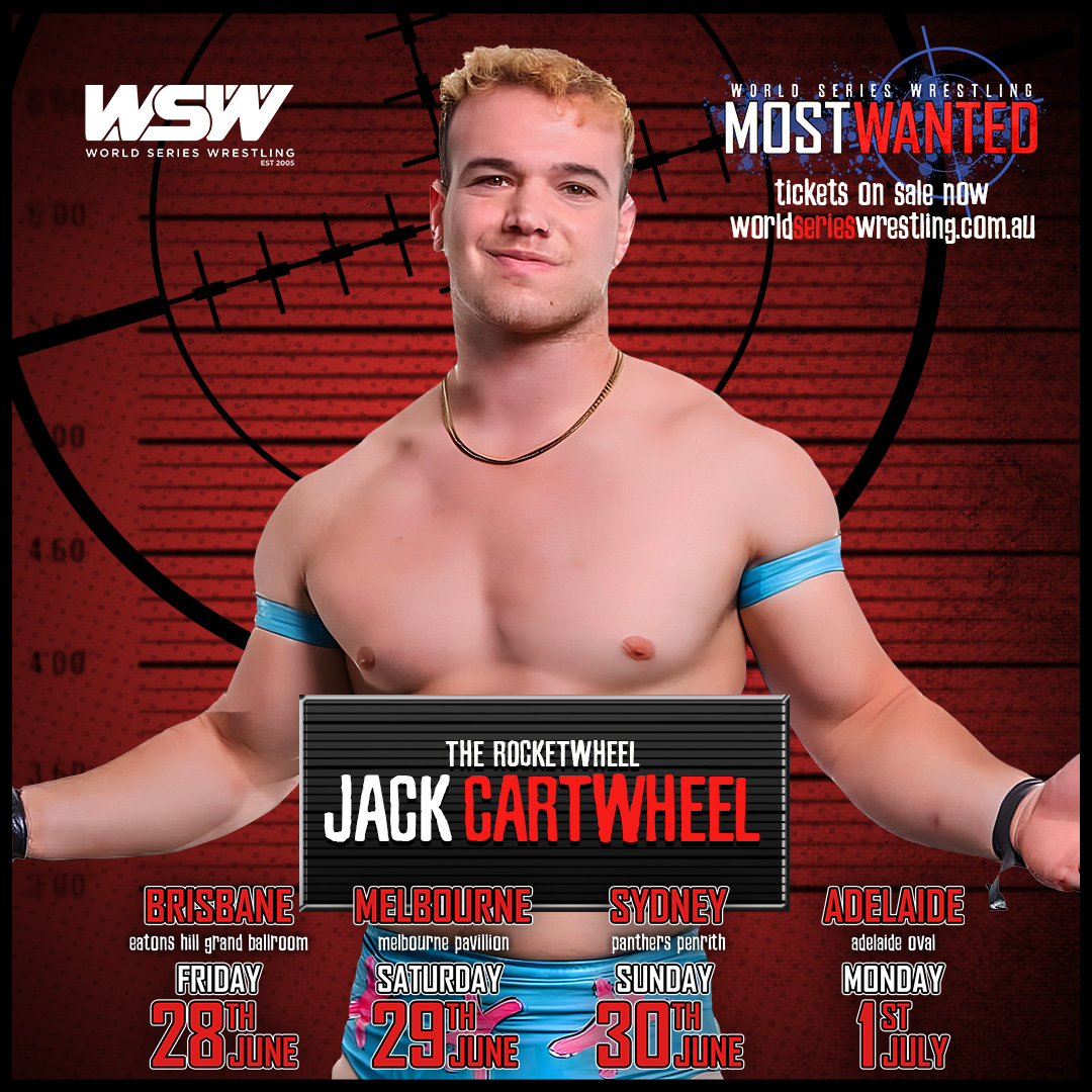 ROH and GCW star, @jackcartwheel will be making his WSW debut at #WSWMostWanted. The tour is almost fully sold out -  get your tickets now! 🤸‍♂️ 🤸‍♀️ 
#WSW2024