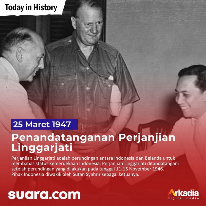 Dampak yang dapat dirasakan hingga saat ini dari adanya Perjanjian Linggarjati adalah Indonesia mendapat pengakuan secara de facto dari negara lain. #TodayInHistory