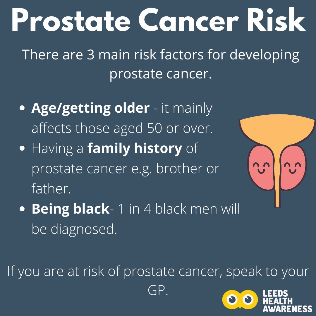 #ProstateCancerAwarenessMonth 1 in 8 men & people with a prostate will get prostate cancer at some point in their life. Check your risk bit.ly/3yTBGpX, please share this link with friends & family members. If you are at risk, speak to your GP about prostate checks. ❤
