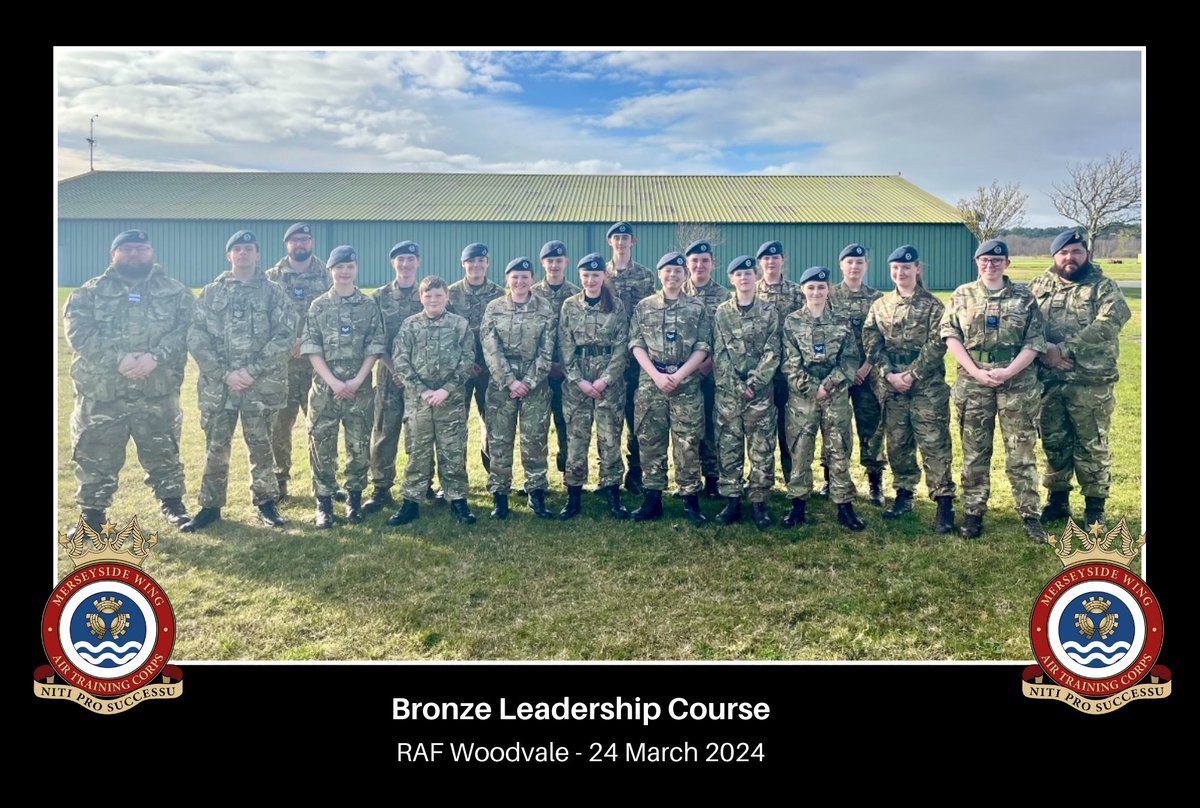 This weekend, the Training Development Team ran Bronze Leadership courses at RAF Woodvale where 32 Cadets were taught how to understand, implement &amp; deliver leadership, before leading exercises under staff supervision with those passing being awarded the Bronze Leadership badge.