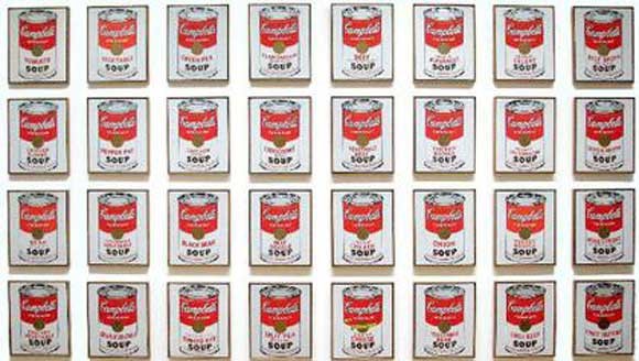 Can’t quite imagine Andy Warhol as a keen reader of Needlework Magazine, but here’s an ad from a 1930 issue of that magazine, & Warhol’s later work “Campbell’s Soup Cans', which has been described as the “defining creation of the Pop Art Movement” (1962)