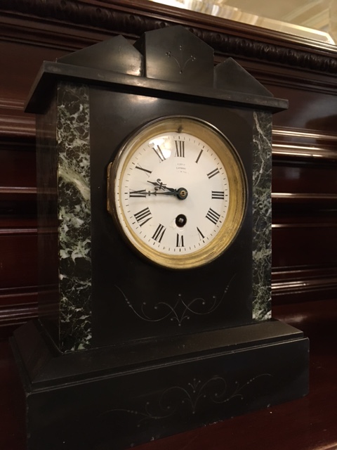 Our ballroom and reception clocks have recently been restored - the ballroom clock will now chime on the hour. The horologist told us that they were made in 1880.