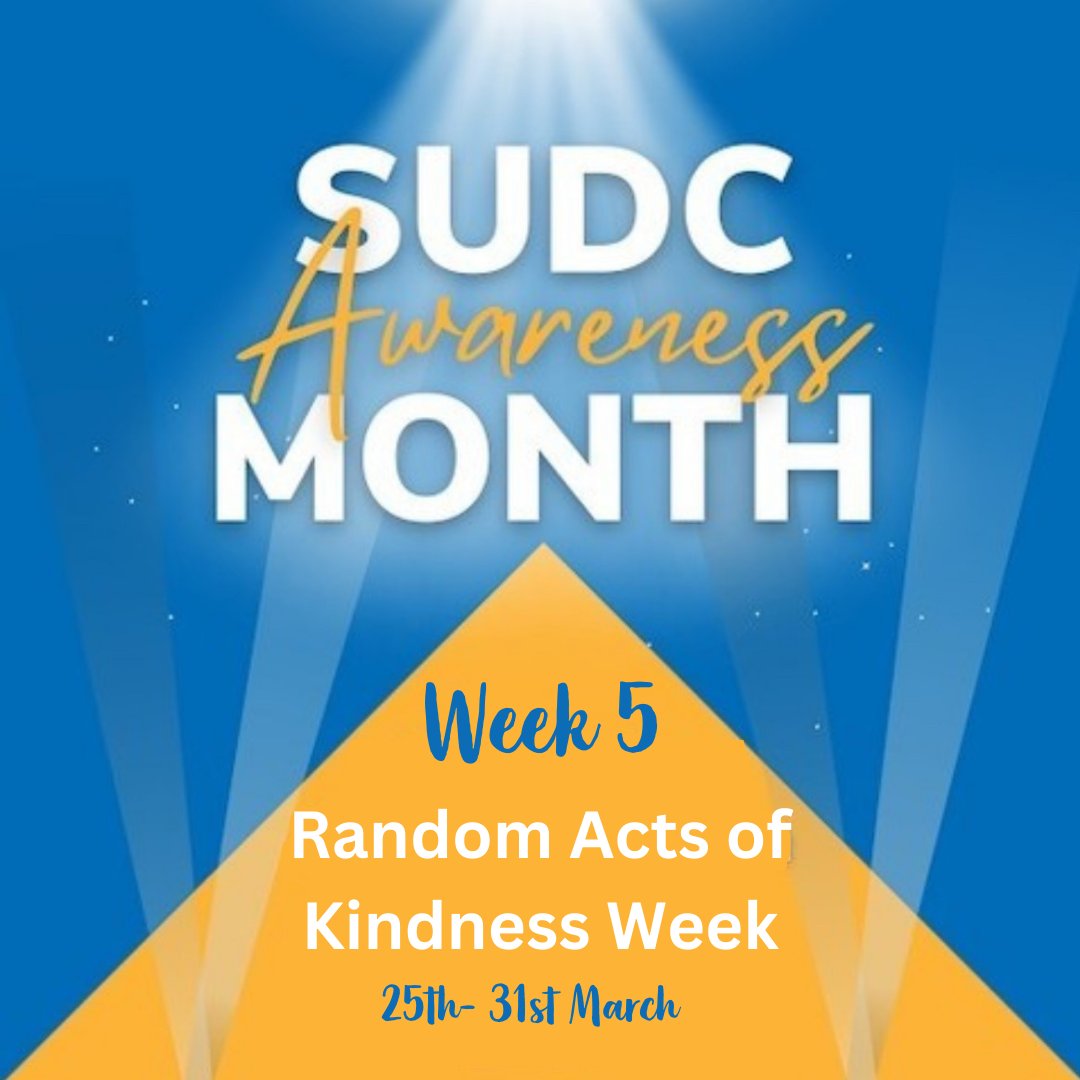 💙⭐️Random Acts of Kindness Week⭐️💙 Join us in remembering those lost to SUDC by using our Kindness Cards to perform a Random Act of Kindness in their memory and share your act on social media. Don't forget to tag us! #SUDCAwareness #Randomactsofkindness