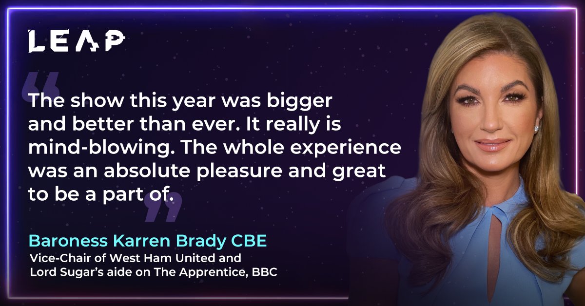 This year, we had the privilege of having celebrity speaker @karren_brady (Vice-Chair of West Ham United and Lord Sugar’s aide on the BBC, The Apprentice) back with us on the Main Stage at #LEAP24. Her keynote speech was inspiring, highlighting the role of women entrepreneurs…