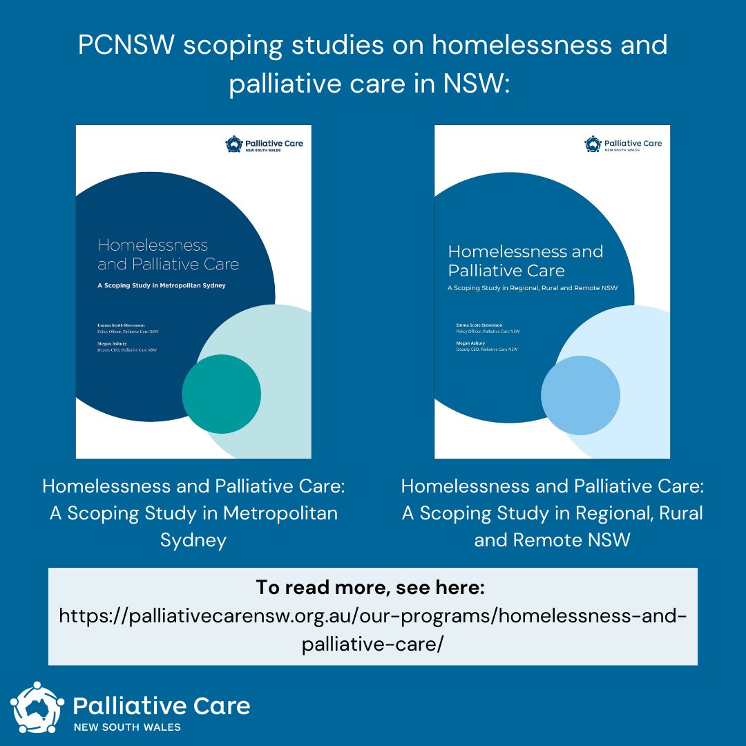 Palliative Care NSW conducted a scoping study on homelessness and palliative care in regional, rural and remote NSW. Some of the key findings from the regional, rural and remote NSW study have been listed below. To read more, click here: palliativecarensw.org.au/our-programs/h…