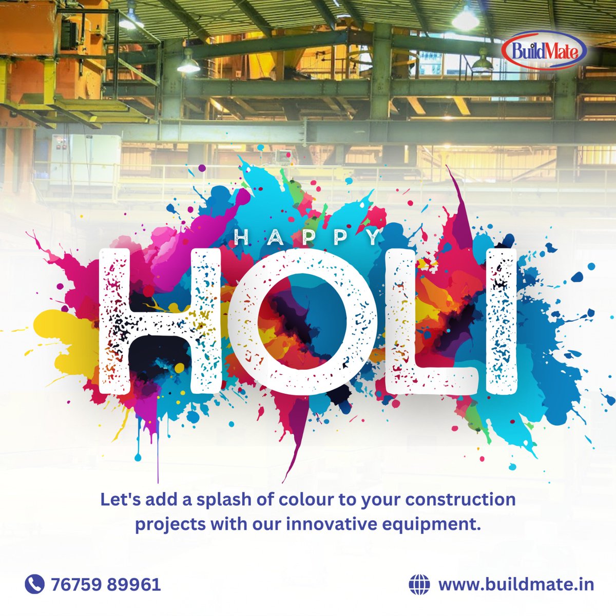 buildmate_india's tweet photo. Happy Holi! Let's Build a Colorful Future with Buildmate.
This Holi, celebrate the vibrant spirit of new beginnings with Buildmate, your trusted AAC plant manufacturer.
#HappyHoli2024 #festivalofcolors #Celebration #Happiness #holiwishes #BuildmateProjects #AACblockSuppliers https://t.co/UDSrZ7WsYt