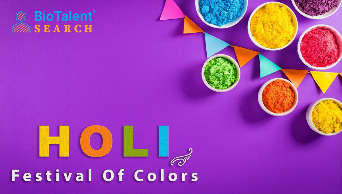BioTalentSearch's tweet image. Let the colors of Holi paint the canvas of your life with moments of  pure bliss and cherished memories. Here's to a  festival filled with vibrant celebrations, sweet treats, and endless  laughter! Happy Holi! 🎨🌈 #HappyHoli #FestivalOfColours