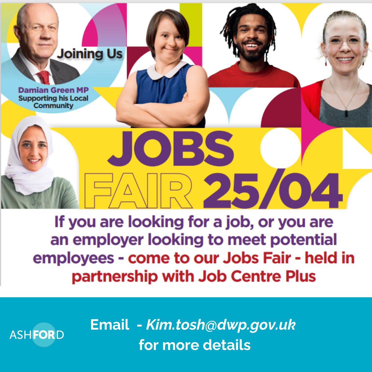 Whether you're seeking new challenge in your career, or you're a business looking to expand your team, make sure you save the date for the upcoming Ashford Jobs Fair. Date: Thursday 25th April, 10am - 3pm, PeoplePlus , Regus Property, Park Street, Ashford, TN24 8EZ