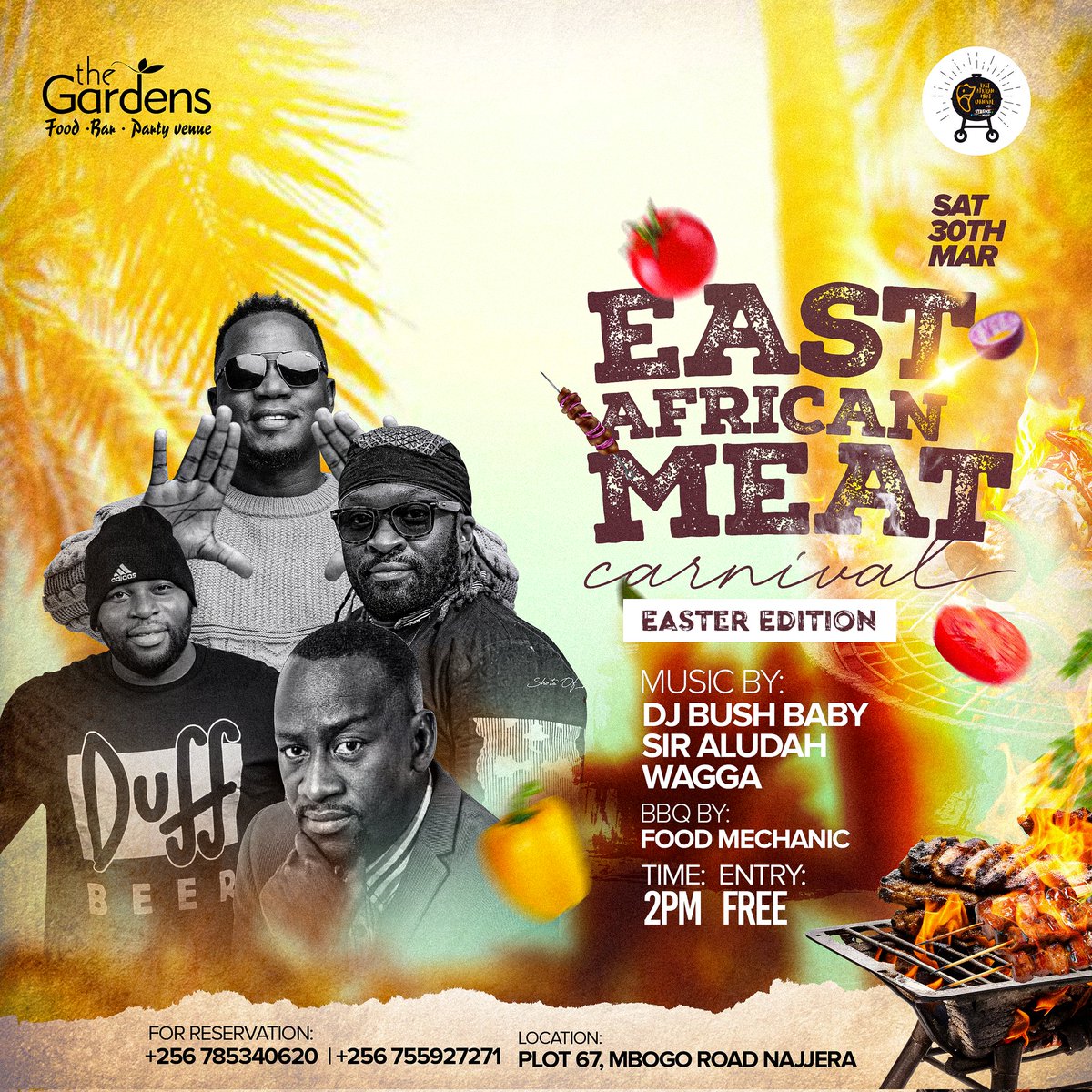 The holy Week is upon us and this Saturday I will be dropping a UTAKE set alongside @DjAludah and @djbushbaby at the #EastAfricanMeatCarnival happening @GardensNajjera where @Mo_Chef_Mu will handle the grills. Gates open at 2pm. Let's link up